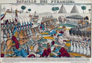 Kampaň (expedice) do Egypta (1798-1801): Bitva o Egypt dne 21.7.1798. Rytina 19. století. od French School