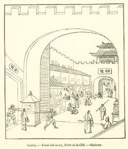 Kanton, Kouai-lak-moun, Brána města, Birdcatchers (rytina) od French School