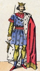 Kapetovská dynastie: Portrét Ludvíka VIII. zvaného Lev (1187-1226), krále Franků v letech 1223 až 1226. Epinal zobrazení z konce 19. století. Soukromá sbírka. od French School