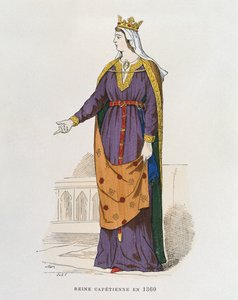 Kapetovská královna v roce 1360, od civilních a vojenských kostýmů Francouzů v průběhu staletí od French School