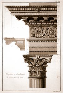 Capital & Entablature, Maison Carrée, Nimes, Francie od French School