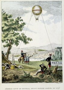 Zajatý aerostat Jean Marie Joseph (Jean-Marie-Joseph) Coutelle (1748-1835), před obležením Mohuče od French School