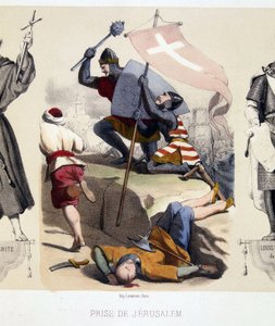 Dobytí Jeruzaléma během první křížové výpravy (1096-99). od French School