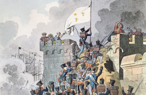Dobytí pevnosti císařů v Alžíru v roce 1830 od French School
