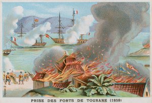 Dobytí pevností Tourane, 1859 od French School