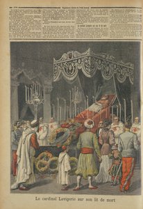 Kardinál Lavigerie (1825-92) na smrtelné posteli, z Le Petit Journal, 17. prosince 1892 od French School