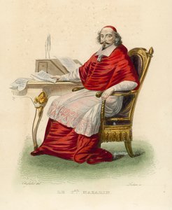 Kardinál Mazarin (barevná rytina) od French School
