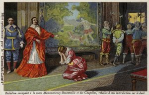 Kardinál Richelieu posílá Francoise de Montmorency-Bouteville a Comte de Chapelles na popravu za to, že se vzpírali jeho zákazu soubojů, 1627 od French School