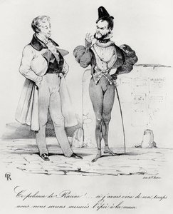 Karikatura romantických dramat v době Hernaniho od Victora Huga 1802-85 (1829) od French School