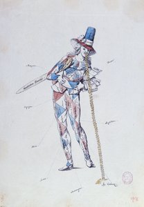 Karikatura satirizující francouzští aristokratičtí emigranti, kolem roku 1792 od French School