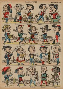 Karikatury (barevné rytí) od French School