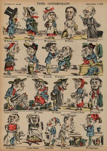 Karikatury (barevné rytí) od French School