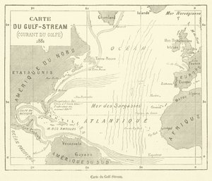 Mapa Gulf-Stream (rytina) od French School