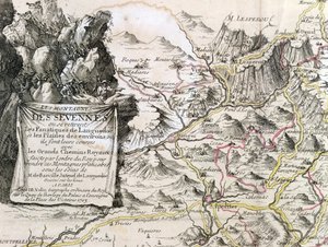 Kartuše z mapy regionu Cevennes, 1703