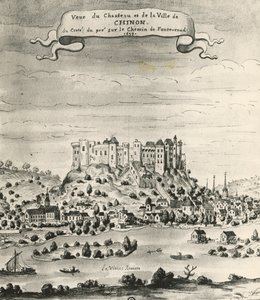 Hrad a město Chinon od French School