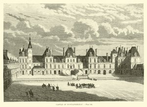 Zámek Fontainebleau od French School