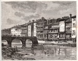 Castres - Languedoc-Roussillon-Midi-Pyrenees - rytina v „La France illustree: geografie, historie, statistická správa“ od V.-A. Sladově hnědá. 1884 od French School