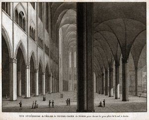 Katedrála Notre-Dame de Paris. (rytina, cca 1850) od French School