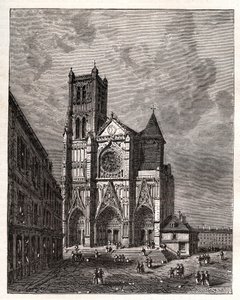 Cathedrale Saint-Etienne de Meaux - Seine-et-Marne - rytina v „La France illustrée: geografie, historie, statistická správa“ od V.A. Malt-Brown. 1884 od French School
