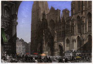 Katedrála v Rouenu. (rytina, cca 1850) od French School