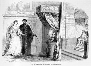 Catherine de Medici (1519-89) s Nostradamem, z Magasin Pittoresque, 1849 od French School