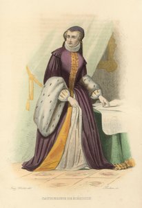 Catherine de Medici (barevná rytina) od French School