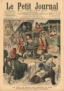 Oslava, kterou pořádá Ville of Paris ve prospěch obětí povodní v jižní Francii, ilustrace z 
