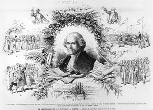 Oslavy v Ženevě na oslavu stého výročí smrti Jean-Jacquese Rousseaua, ilustrace z Le Monde Illustree, 1878 od French School