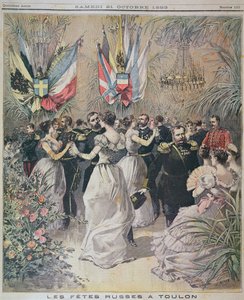Oslavy na počest návštěvy ruské flotily v Toulonu, obálka le Petit Journal, 21. října 1893 od French School