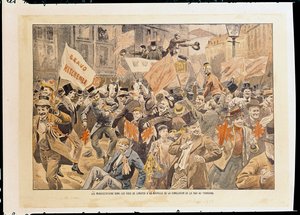 Juhlat Lontoon kaduilla Transvaalin rauhanuutisten jälkeen toukokuussa 1902 (tulostus) od French School