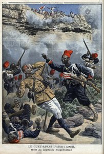 Čad, přepadení v Abir Taouil (Abir-Taouil), smrt kapitána Fiegenschuha, ilustrace z 