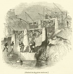 Shadouf moderních Egypťanů (rytina) od French School