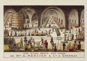 Šampaňské sklepy E Mercier & Co, Epernay, Francie od French School