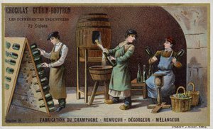 Výroba šampaňského (chromolitho) od French School
