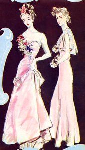 Večerní šaty Chanel, z časopisu Marie Claire, 23. září 1938 (tisk) od French School