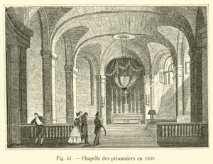 Vězeňská kaple v roce 1830 od French School