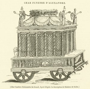 Pohřební vůz Alexandra Velikého (rytina) od French School
