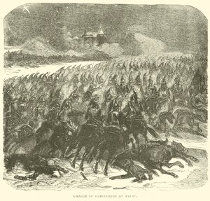 Charge of Cuirassiers at Eylau (rytina) od French School