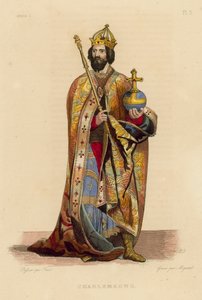 Charlemagne (barevná rytina) od French School