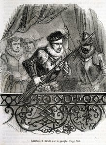 Karel IX. přitahující lidi - v „Histoire de France“ od L.-P. Anquetil od French School
