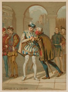 Karel IX. přijímající rady od Colignyho od French School