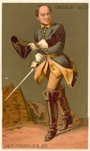 Karel XII. Švédský (chromolitho) od French School