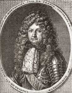 Charles de Sainte-Maure, vévoda de Montausier, 1610 1690. Francouzský voják a guvernér dauphin, Louis le Grand Dauphin. Z Les Heures Libres vydané v roce 1908. od French School