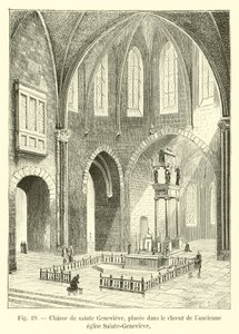 Chase of Saint Genevieve, umístěný na kůru starého kostela Sainte-Genevieve od French School