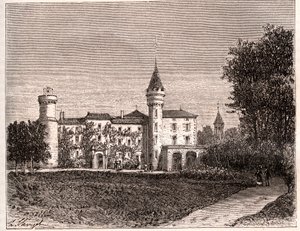 Chateau de Lamartine - 71520 Saint Point - rytina v „La France illustree: geografie, historie, statistická správa“ od V.A. Sladově hnědá. 1884 od French School