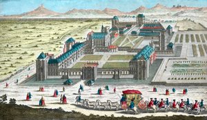 Chateau de Vincennes u Paříže - v 18. století od French School