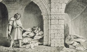 Childebert I. (asi 498-588) při vraždě dědiců svých bratrů, z 