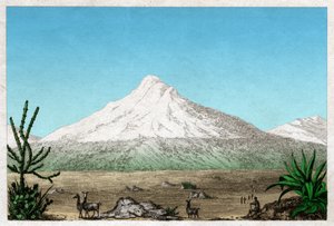 Sopka Chimborazo. (rytina, cca 1840) od French School