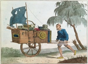 Čínský rolník s kolečkem pod plachtou, 1811 od French School