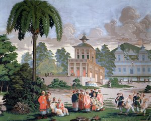 Chinoiserie - tapeta v hotelu de Plouer v Saint Malo (Saint-Malo). od French School
